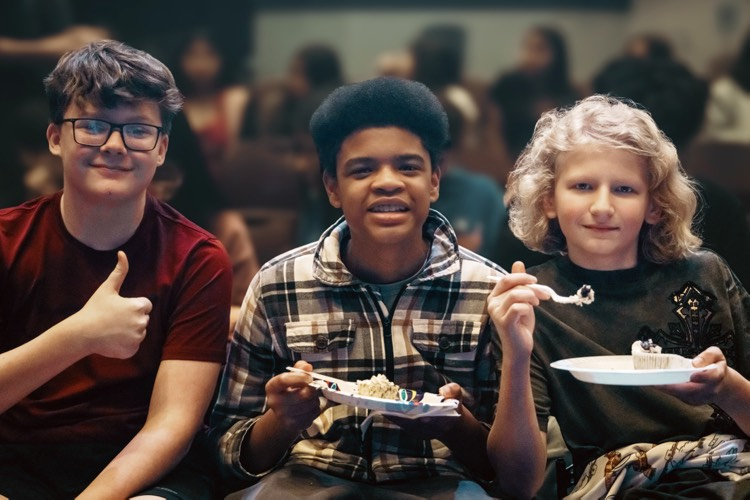 Students enjoy cheesecake compliments of Sweet Emmaline’s Cheesecake 