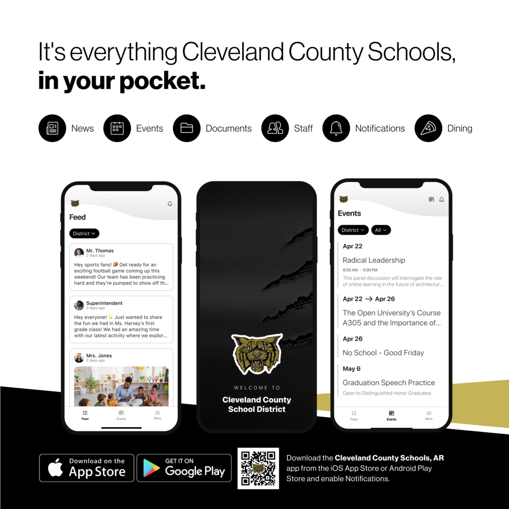 It's everything from your district in your pocket. News Events Documents Staff Dining Notifications Download the district's app from the ios app store or android play store and enable notifications (pictures of the app)
