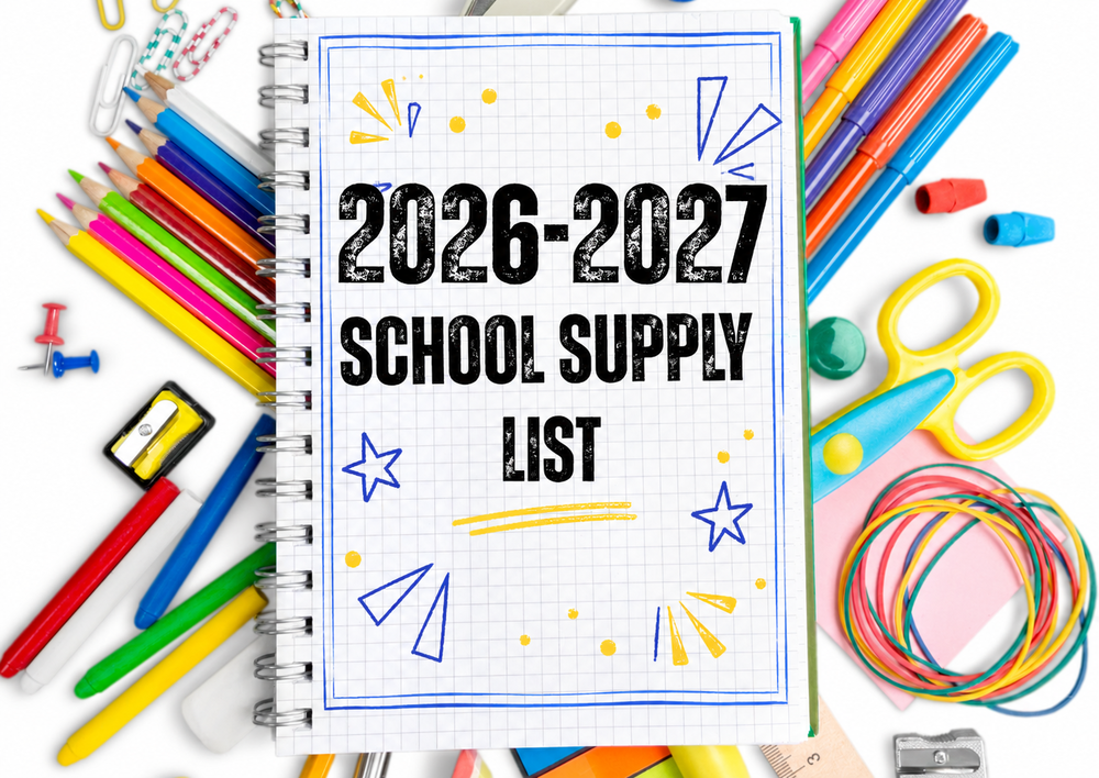 2026-2027 school supply list