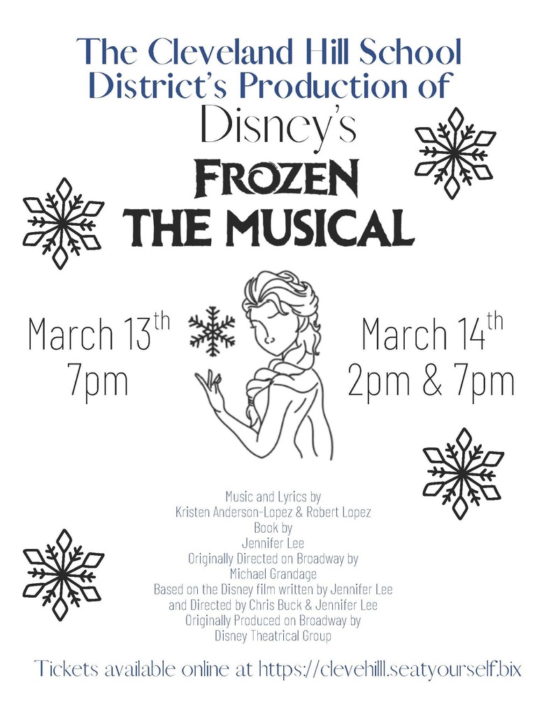 Frozen the Musical Tickets flyer