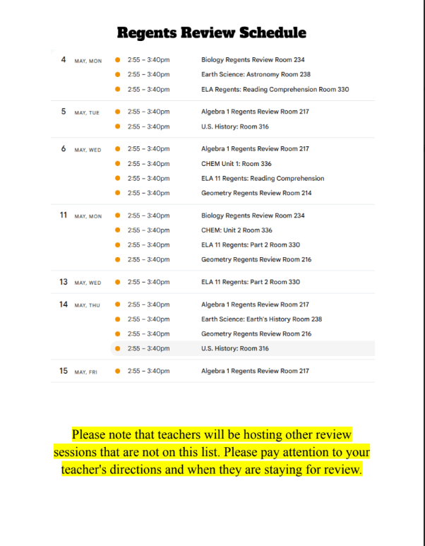 1st Schedule Review