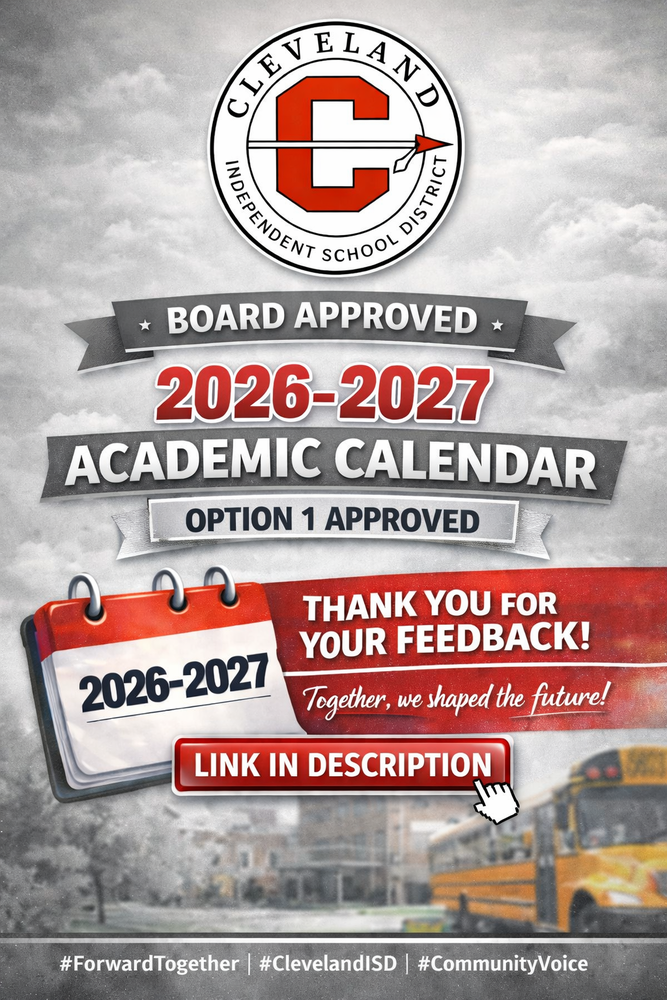 Cleveland ISD Academic Calendar 2026-2027