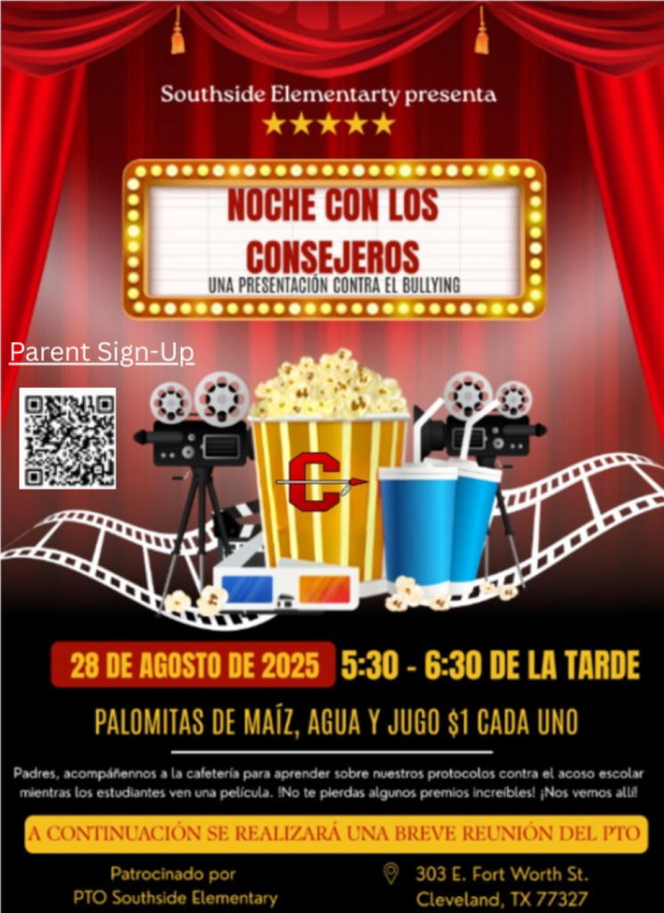 Night with the Counselors Flyer (Popcorn and Video Reel Shown) August 28th at SEE at 5:30 PM