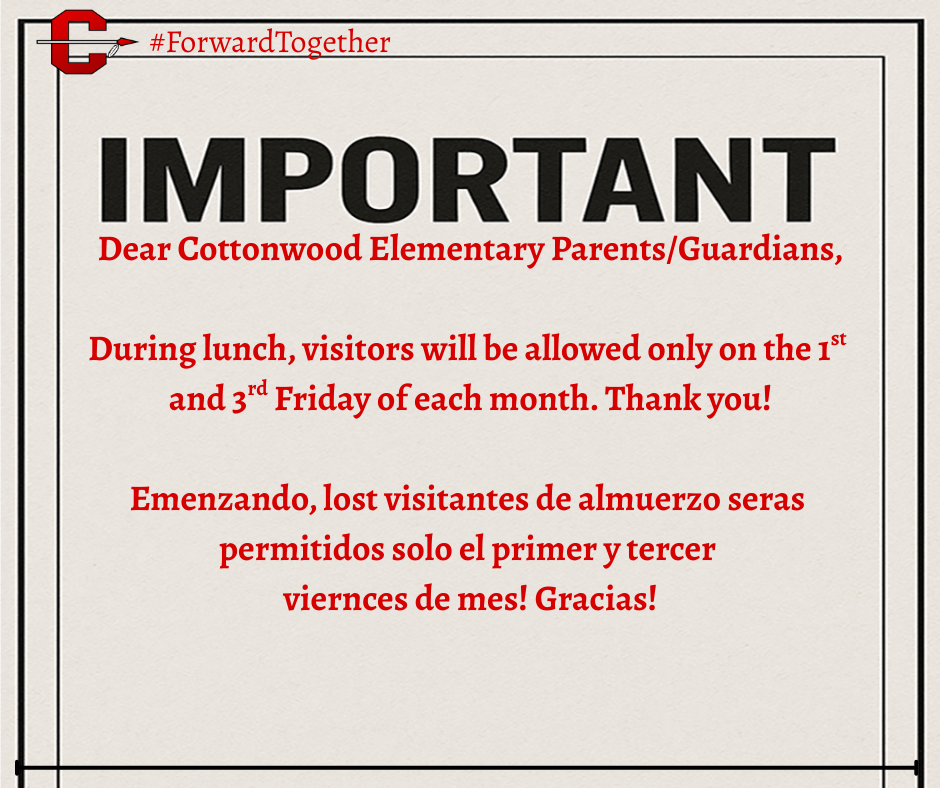 Visitors allowed only on the first and third Friday of each month. Thank you.