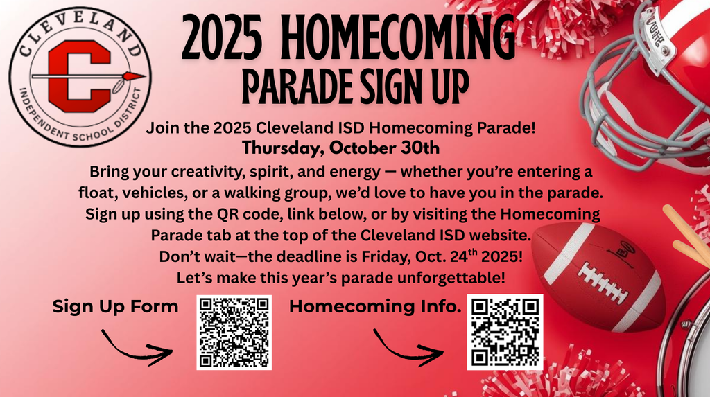 2025 Cleveland ISD Homecoming Parade Sign Up