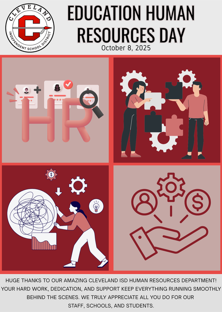 Flyer with red tones celebrating Education Human Resources Day