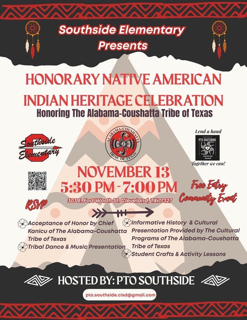 Southside Native american indian heritage celebration flyer