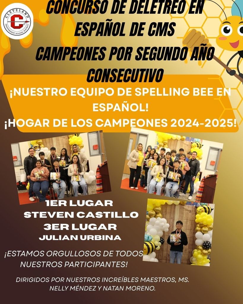 FLYER WITH A BUMBLE BEE SYMBOL , LETTERS WITH DISTRICT LOGO