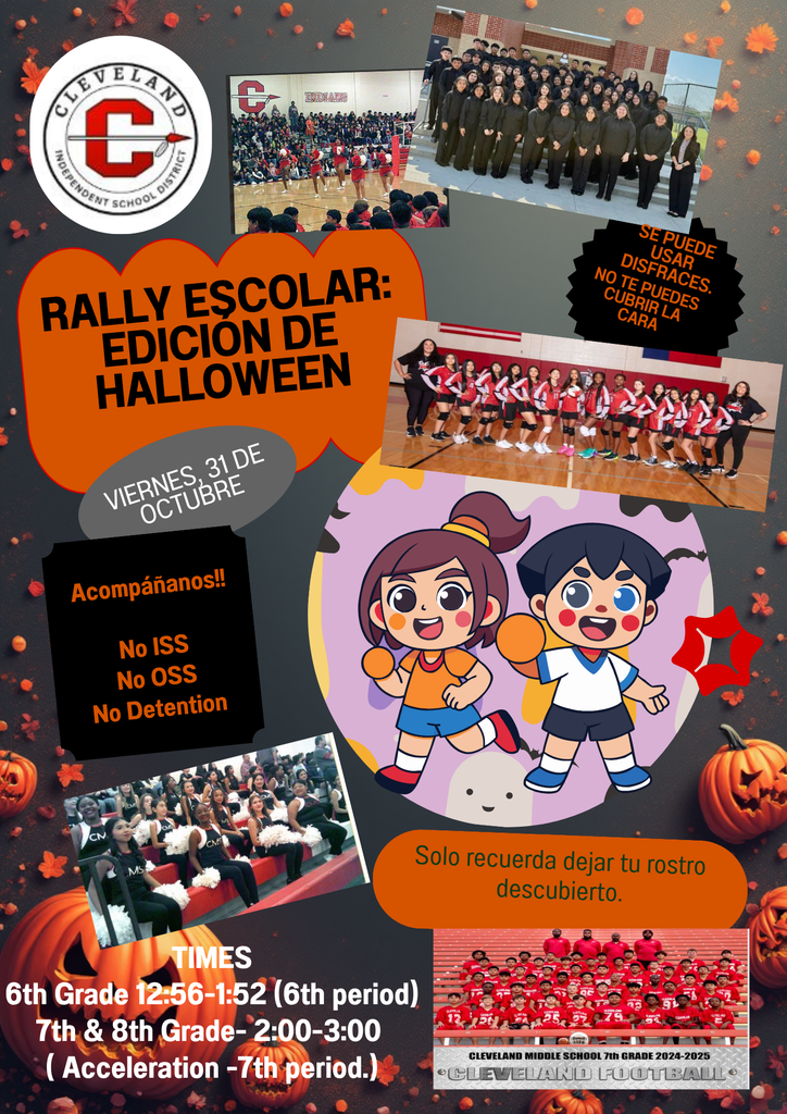 Orange, Black, Red color flyer with District Logo; along with sports teams Photos!