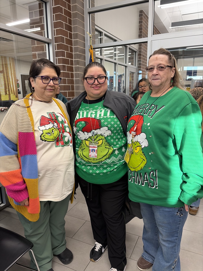 Teachers dressed as the Grinch
