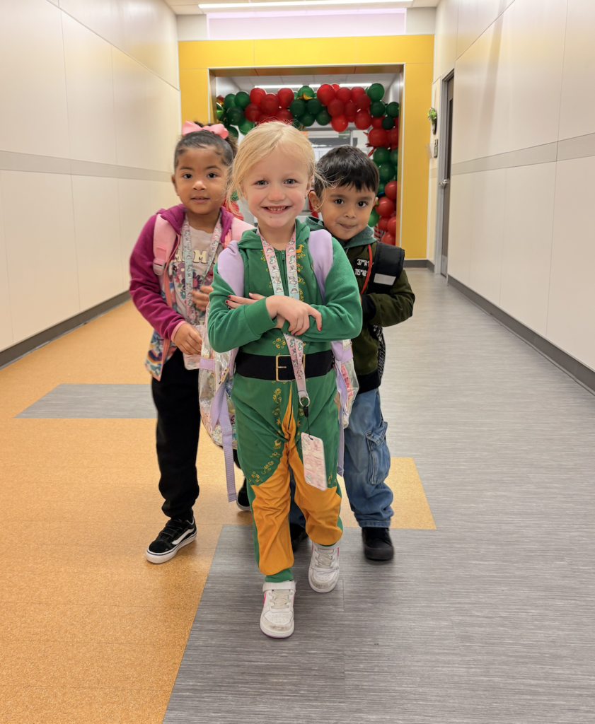 Children dressed as elves