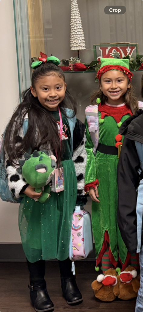 Children dressed as elves