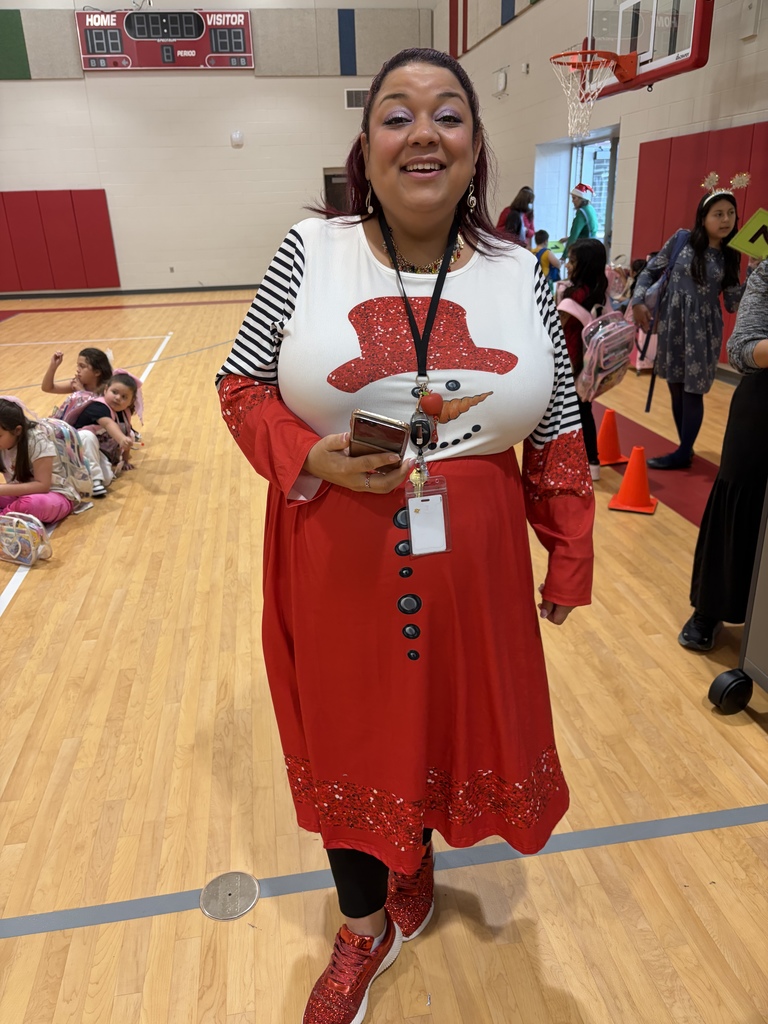 Teacher dressed with Chritmas attire