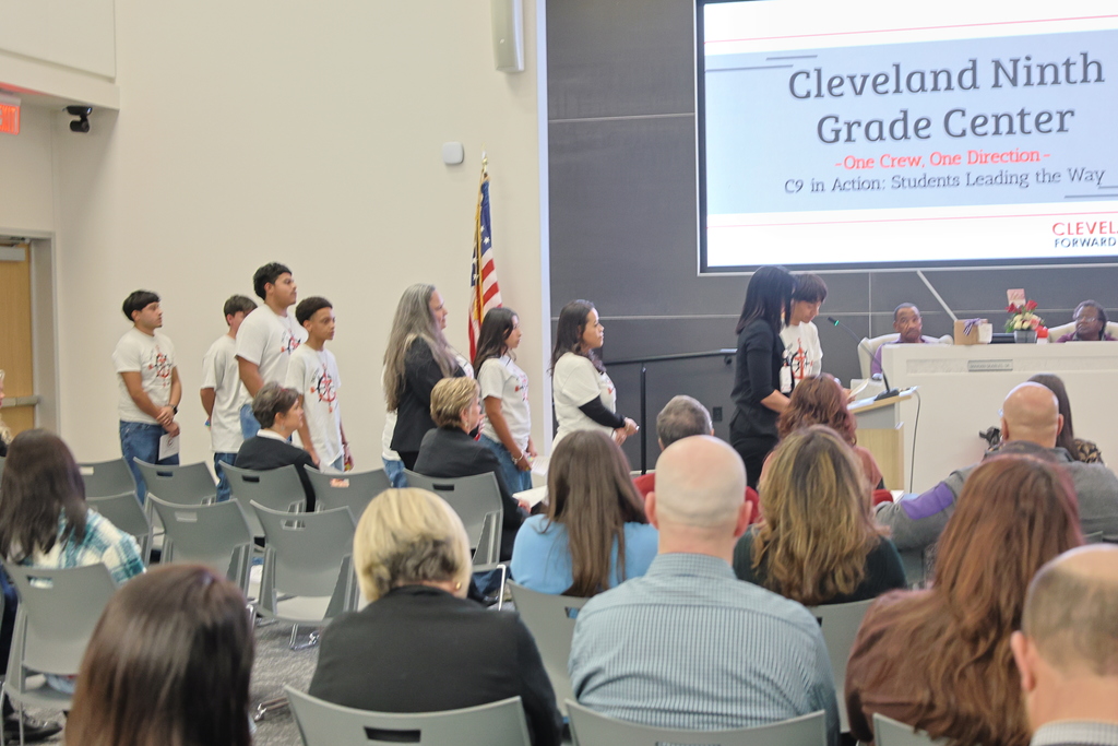 C9 students presenting thei One Crew One Direction