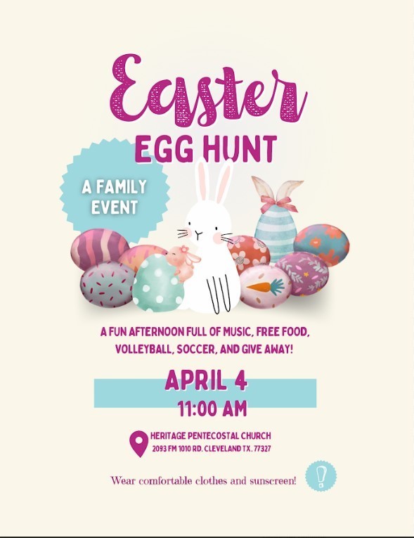 Easter Egg Hunt April 4 11:00 am