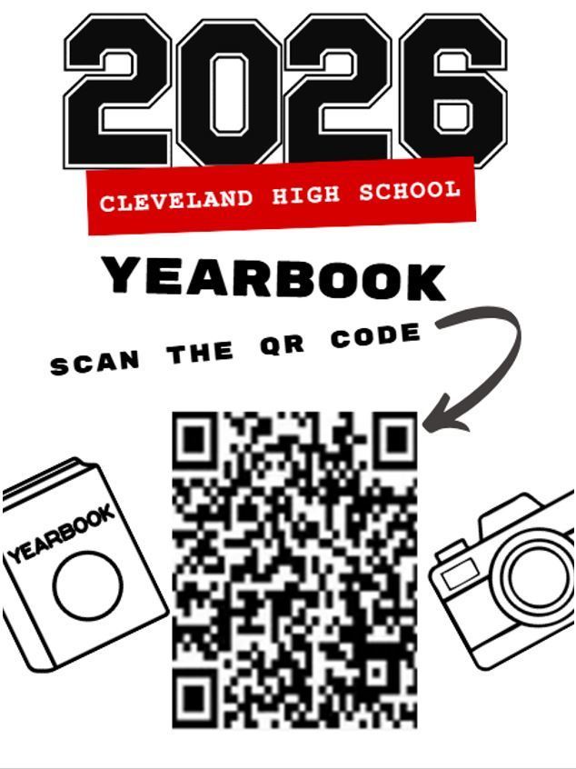 2026 Cleveland High School Yearbook purchase flyer.
