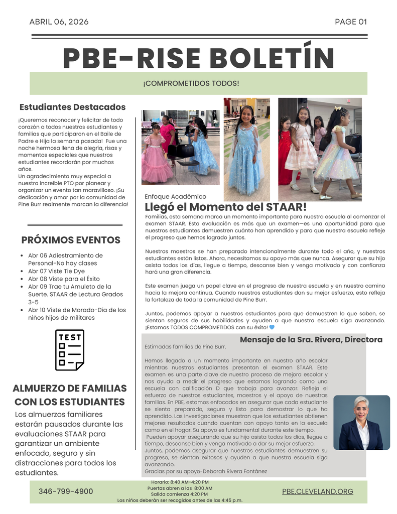 A newsletter page shows pictures of children in dresses, a headline, and a table of contents.