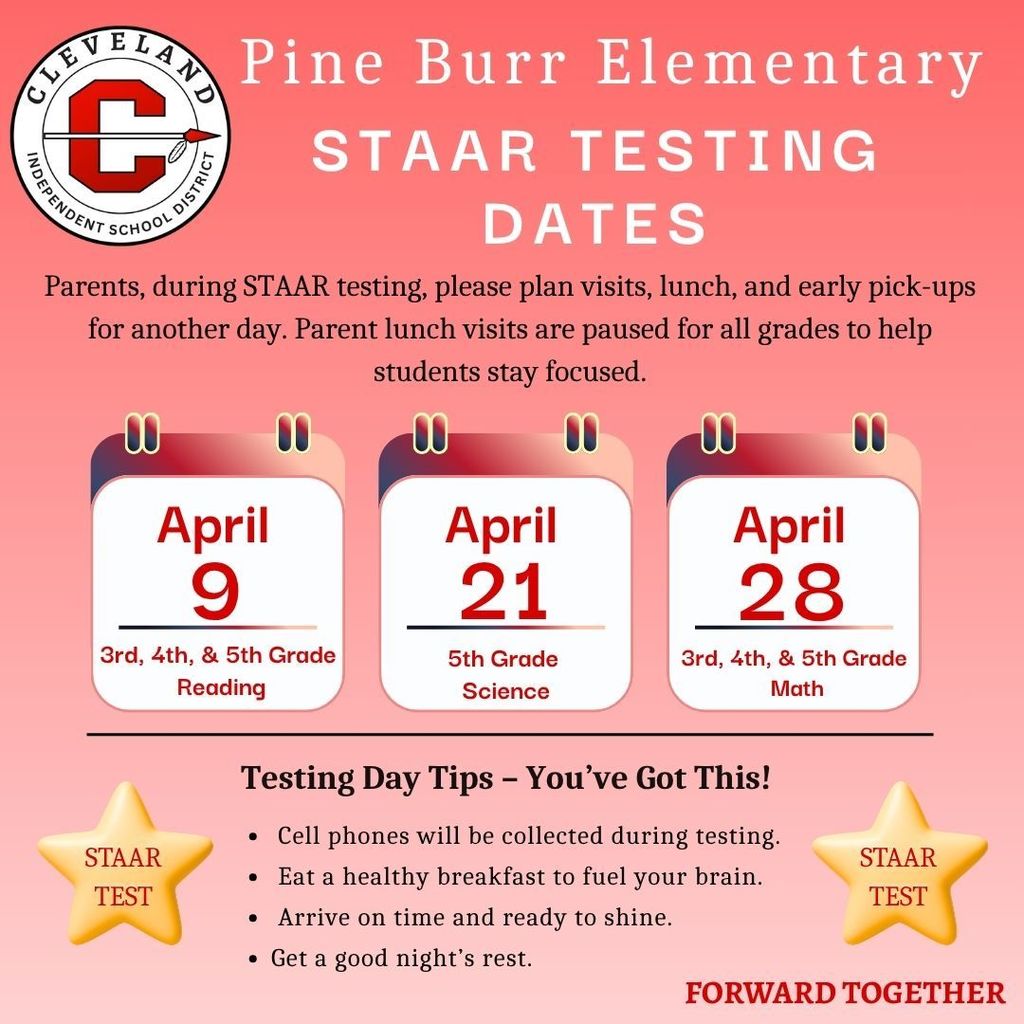 Pine Burr Elementary STAAR Testing Dates