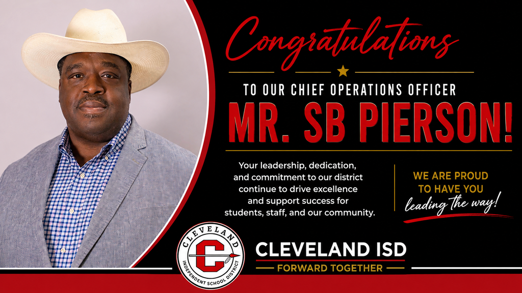 A man in a suit and cowboy hat, with text "Congratulations to our Chief Operations Officer Mr. SB Pierson!" and an emblem.