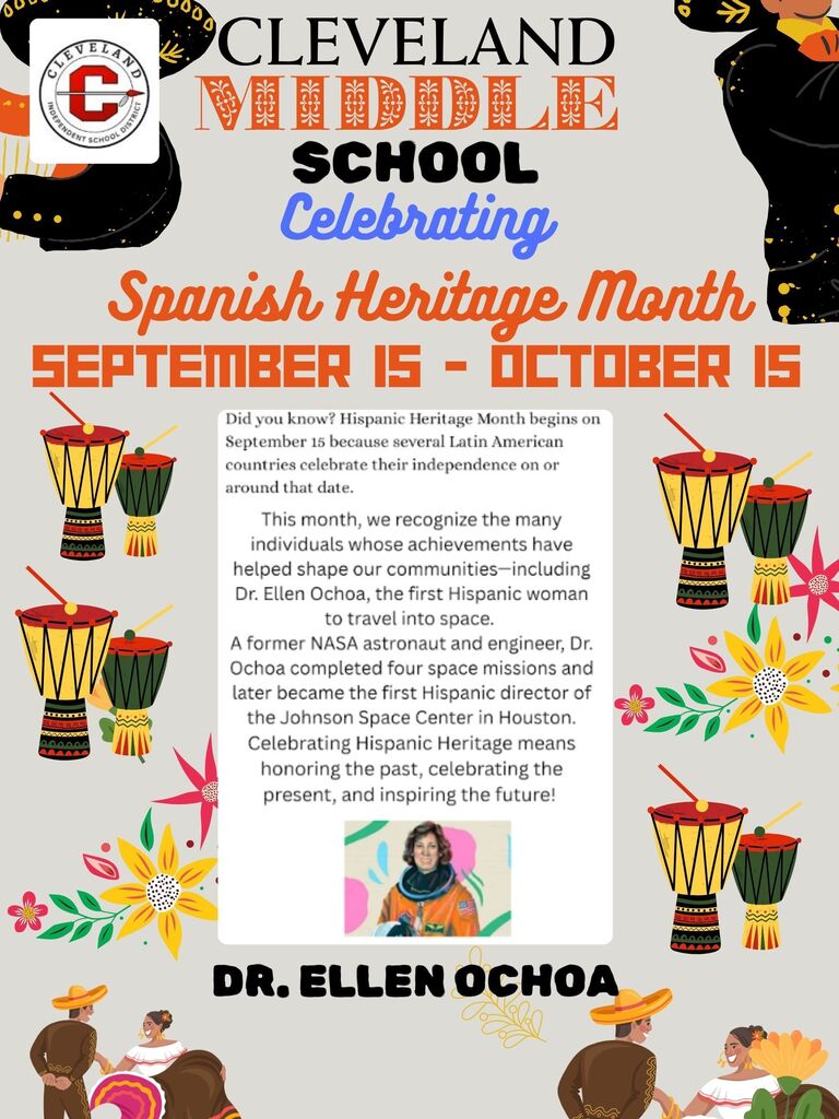 GREY FLYER WITH ORANGE, BLACK AND BLUE FONT; ALONG WITH HISPANIC MEN AND WOMEN!!