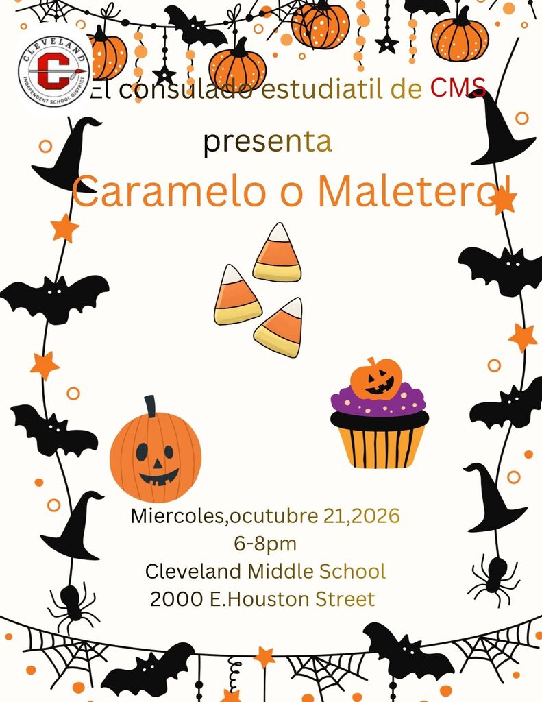 White Flyer with Orange and Black Font, with Halloween words and symbols!!