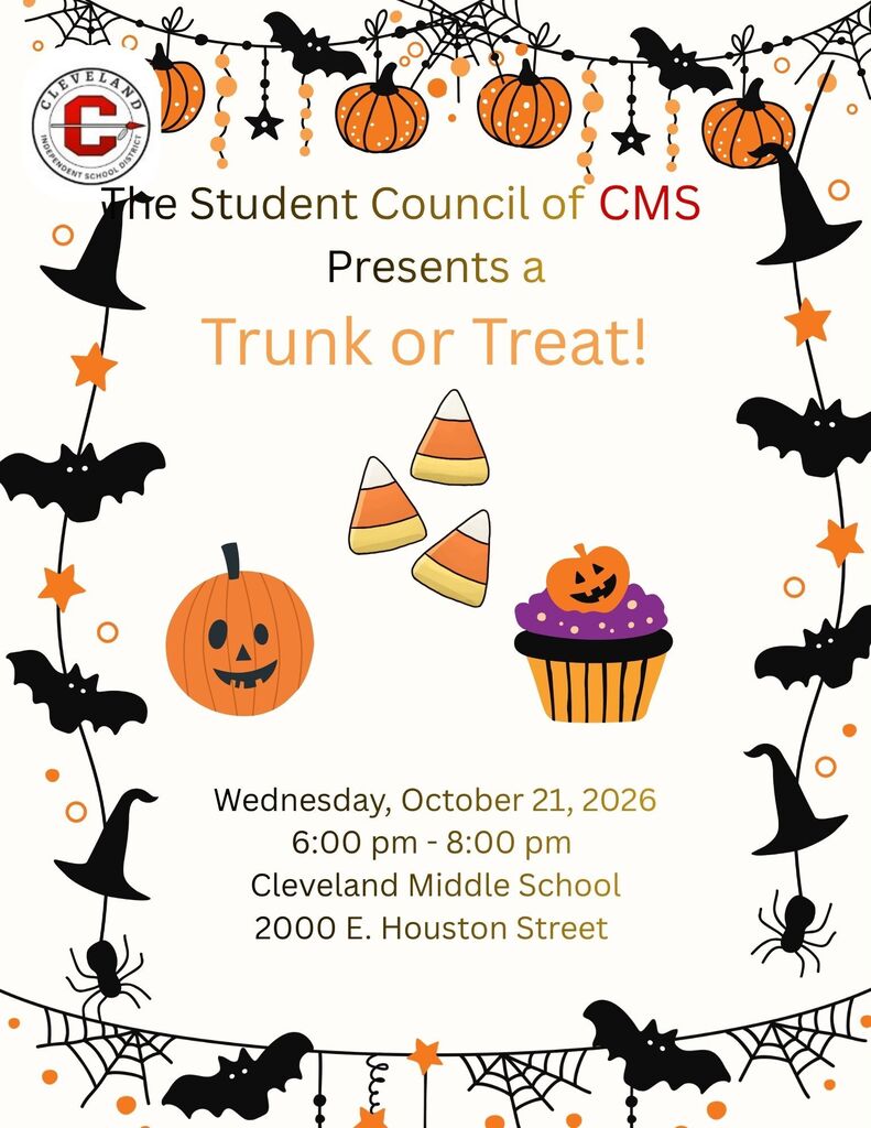 White Flyer with Orange and Black Font, with Halloween words and symbols!!