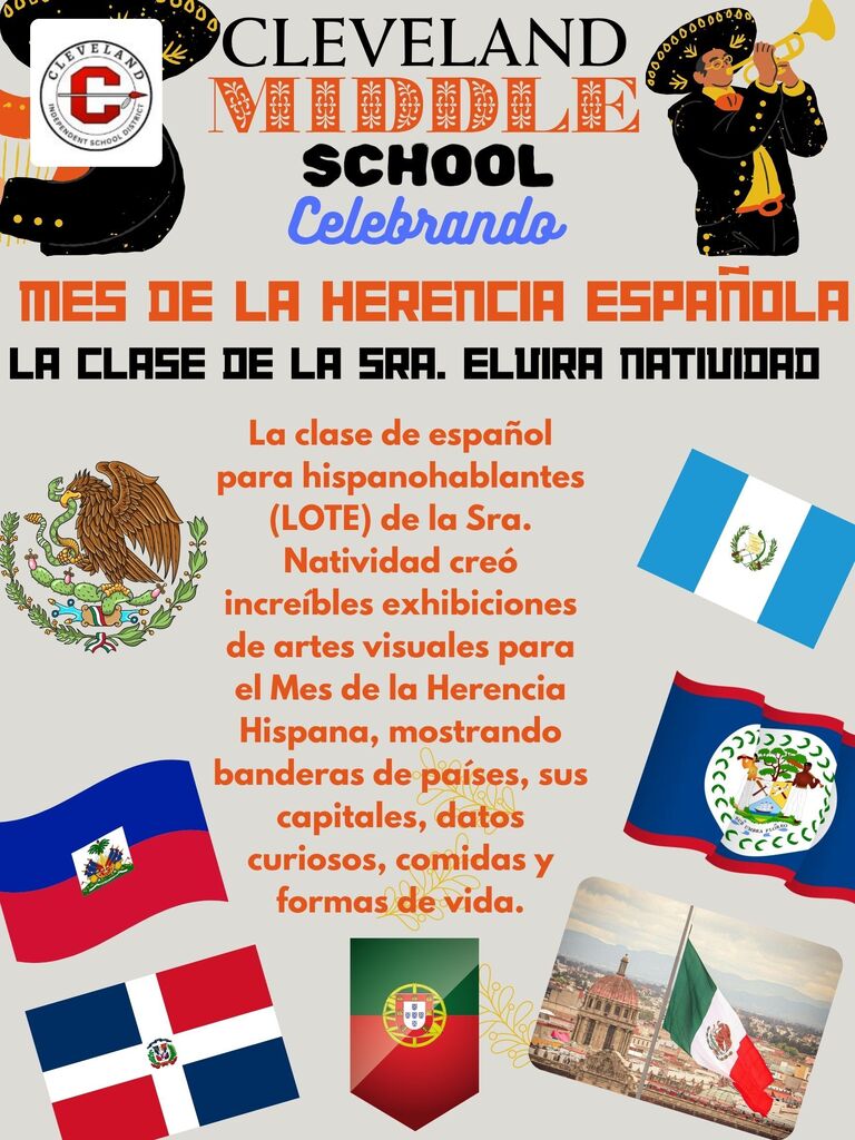 GREY FLYER WITH BLACK AND ORANGE FONT; ALONG WITH PHOTOS of FLAGS