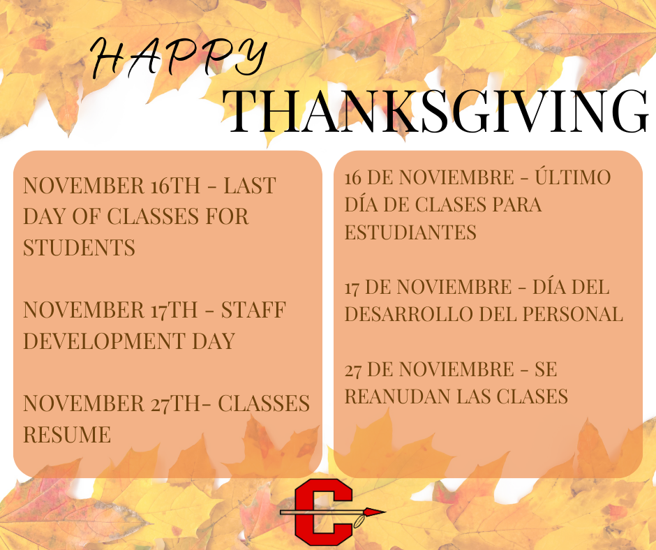 Thanksgiving break flyer 2023