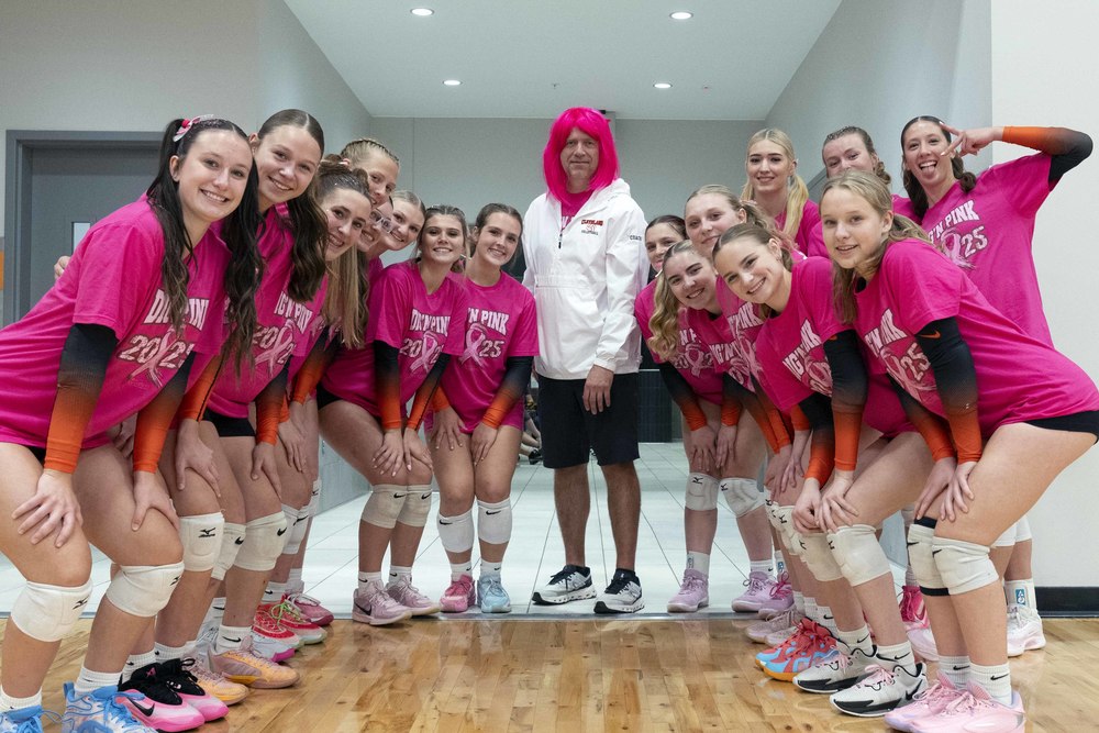 Volleyball team in pink