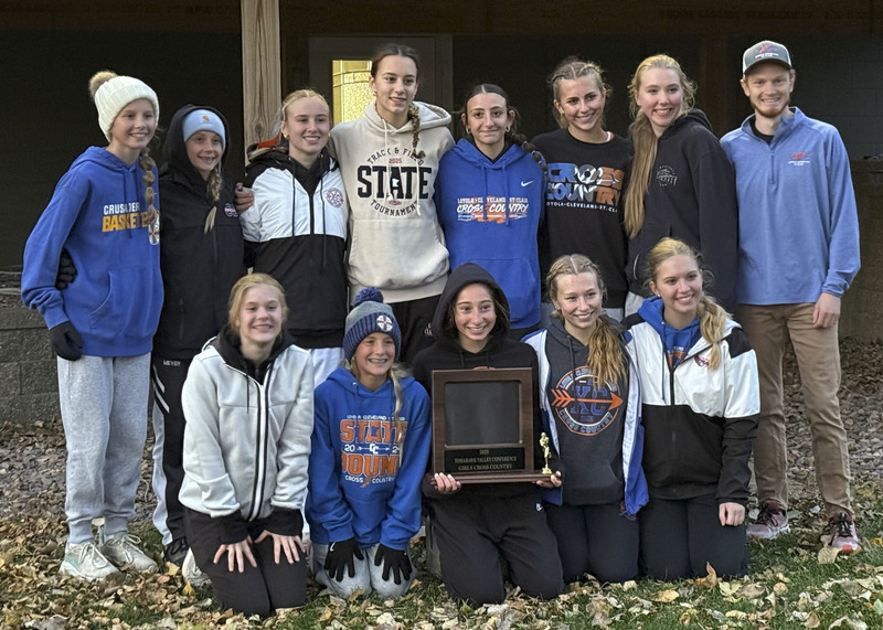 Girls with conference award