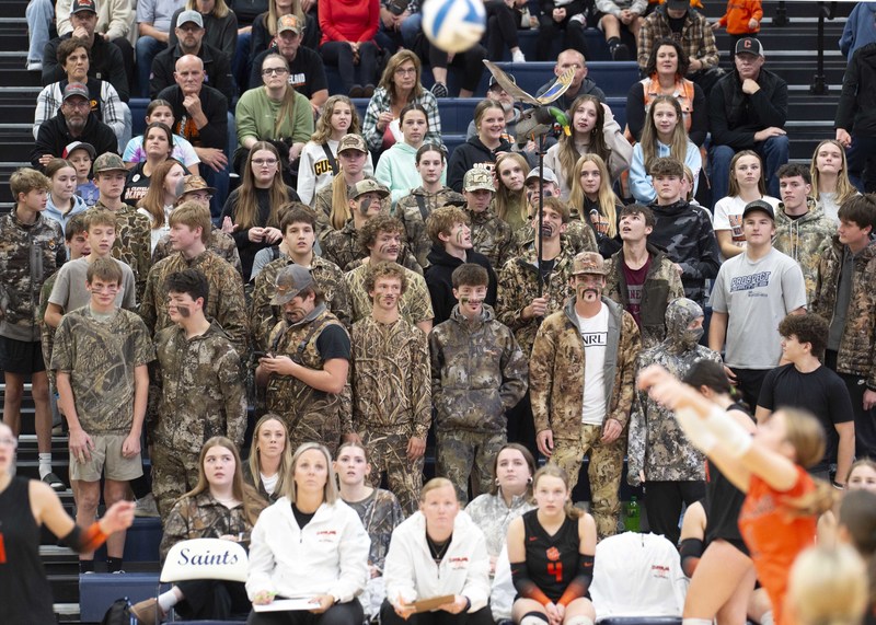 student section in camo