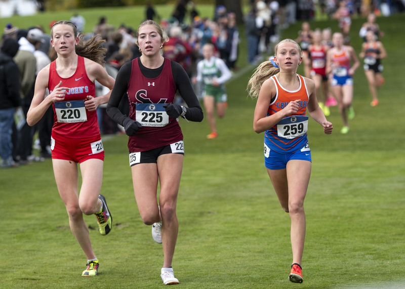 Top three girls running