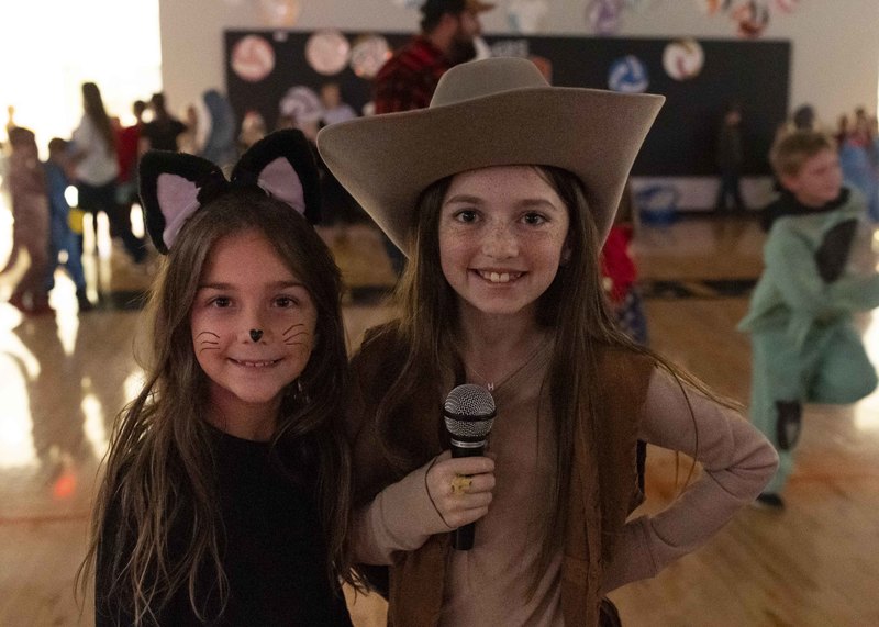 Cat and cow girl singer