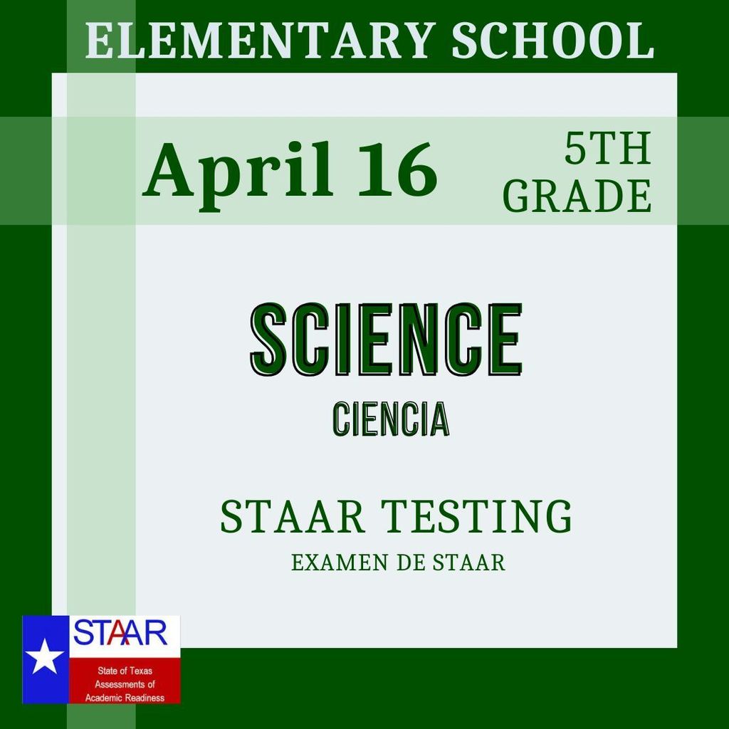 5th Grade Science STAAR Information in green