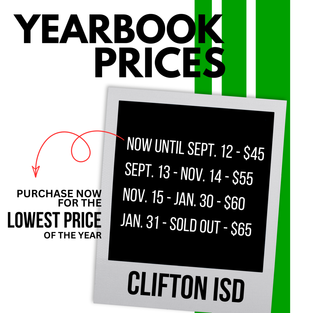 Clifton ISD Yearbook prices 2025