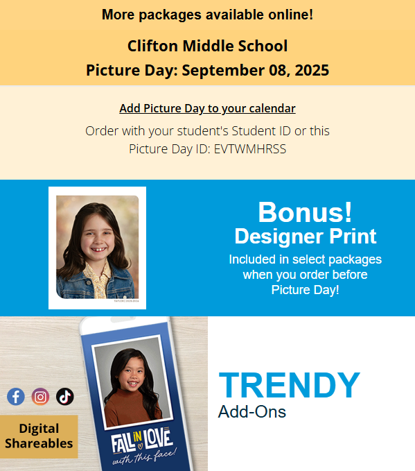Lifetouch graphic with CMS Picture Day ID