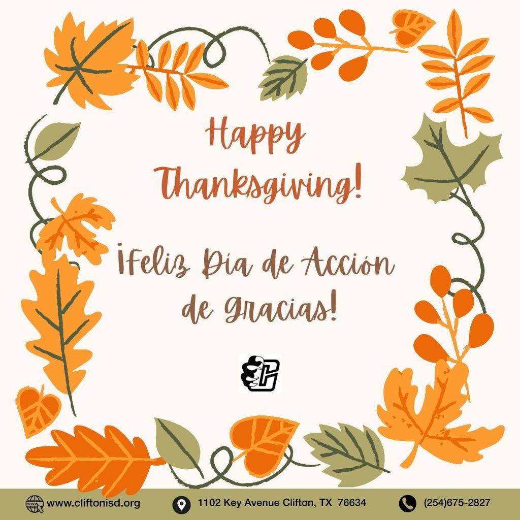 Happy Thanksgiving from Clifton ISD