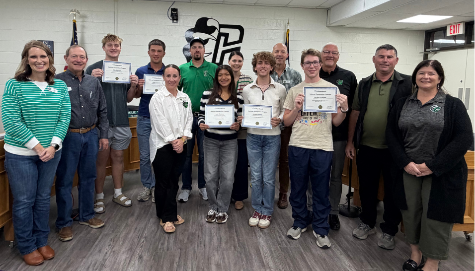 Clifton High School students recognized for College Board academic honors during the October CISD Board of Trustees meeting.
