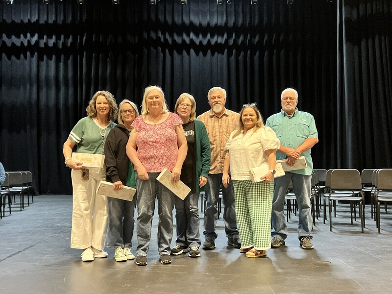 Clifton ISD staff members pose together during the Retirement and Years of Service Recognition Program held at the Performing Arts Center.