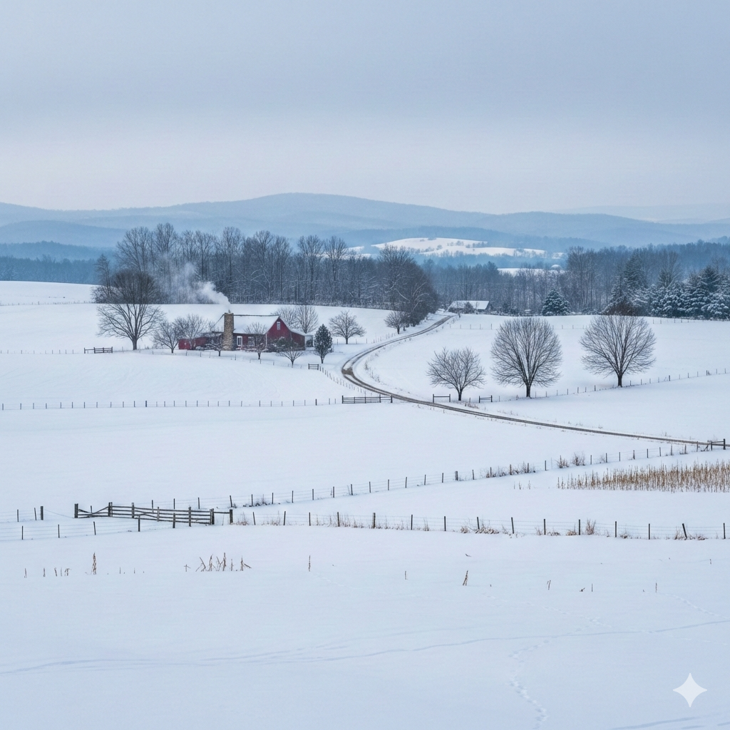 Snow Covered Farm
