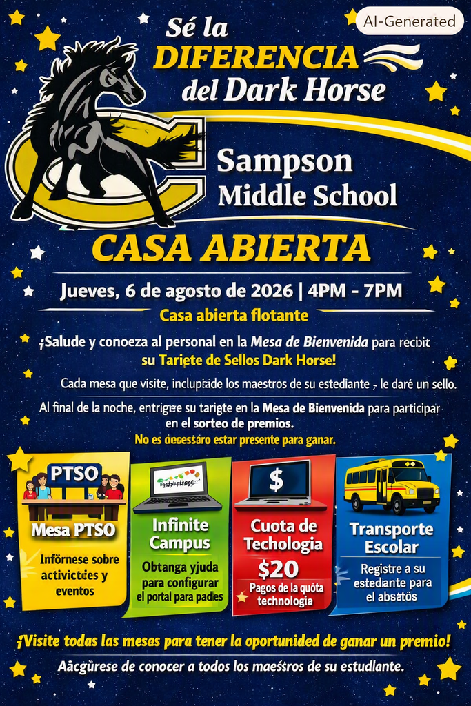 Jornada de Puertas Abiertas 2026 de la Escuela Intermedia Sampson