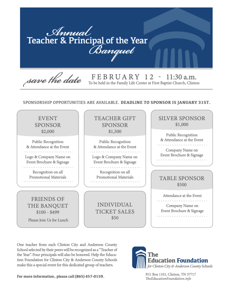 Teacher of the Year Banquet February 12
