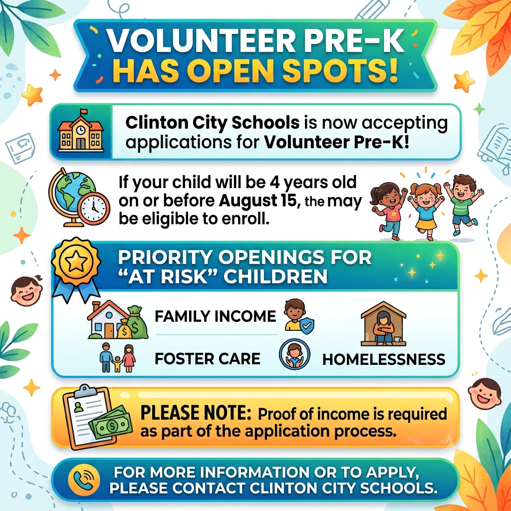 Volunteer Pre-K openings