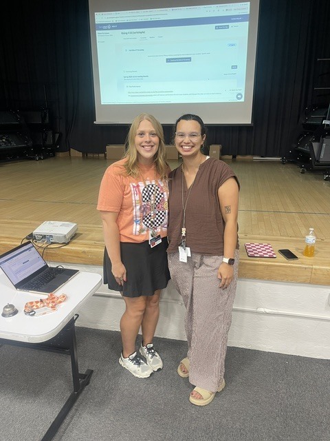 Emilee Fowler and Emily Moore leading professional development for CCS teachers