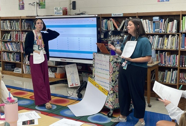 Erin Collier and Rebecca Sharp leading professional development for CCS teachers