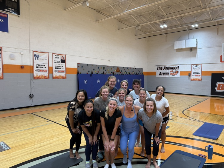 CCS staff members exercising at school