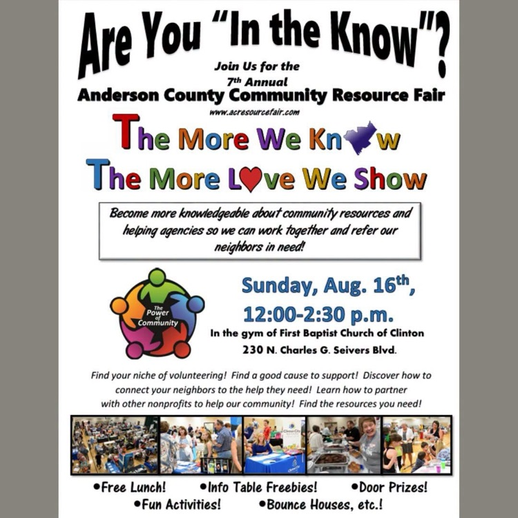 Anderson County Community Resource Fair flyer