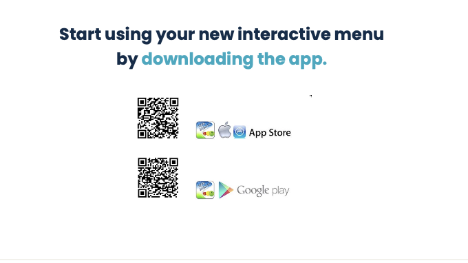 QR codes to download the app on App Store (top option) and Google (bottom option)