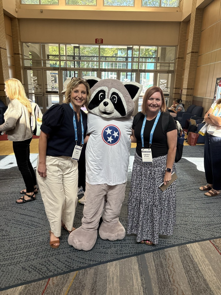 CCS staff with TDOE’s Riley the Reading Raccoon! 