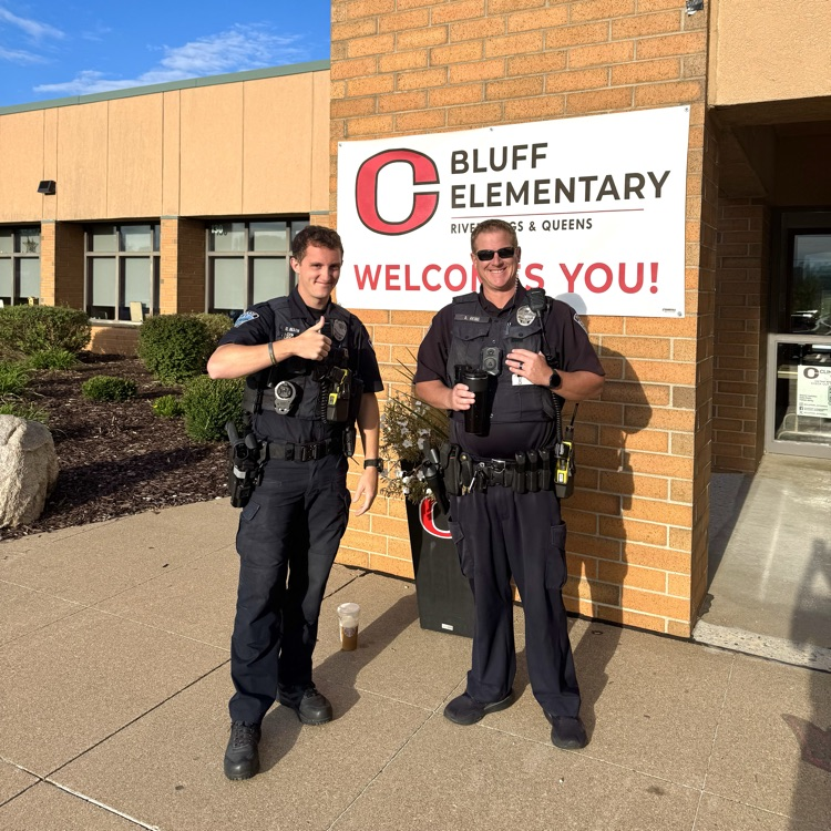 officers welcoming students first day